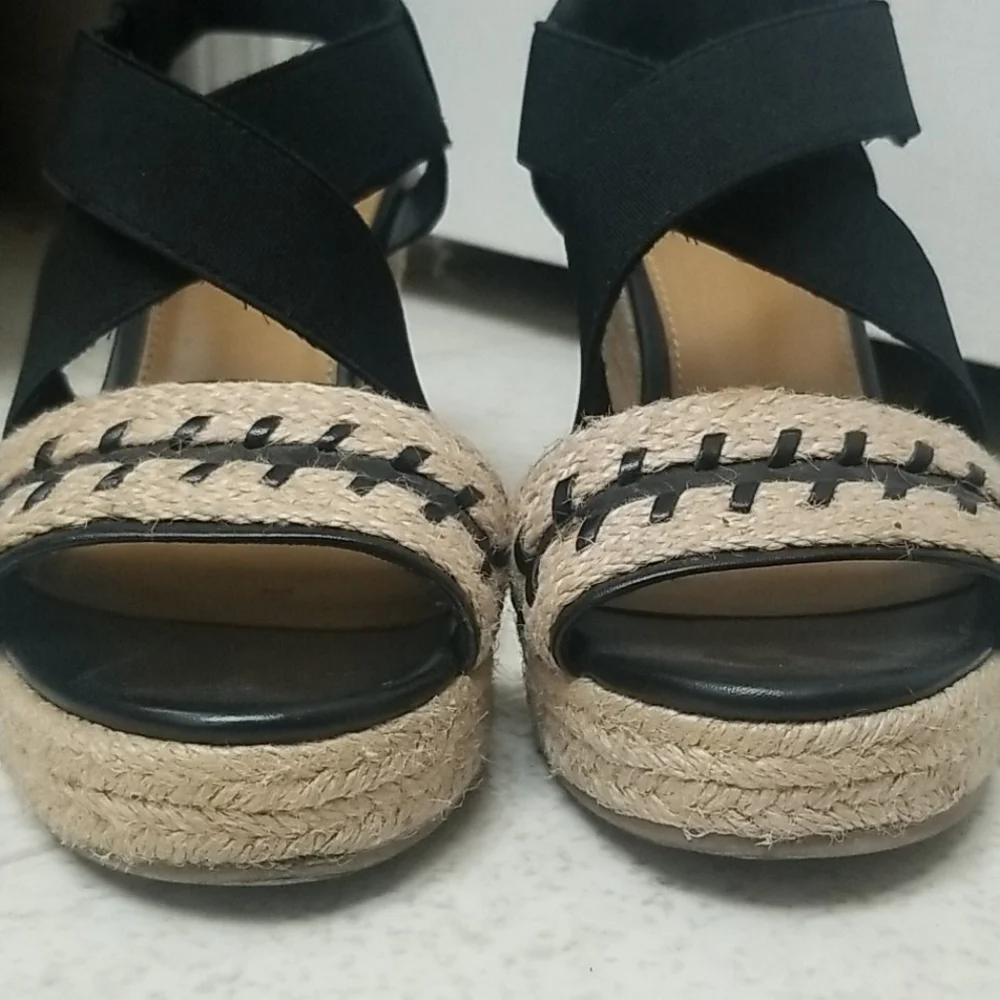 Woven espadrille wedges